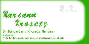 mariann krosetz business card